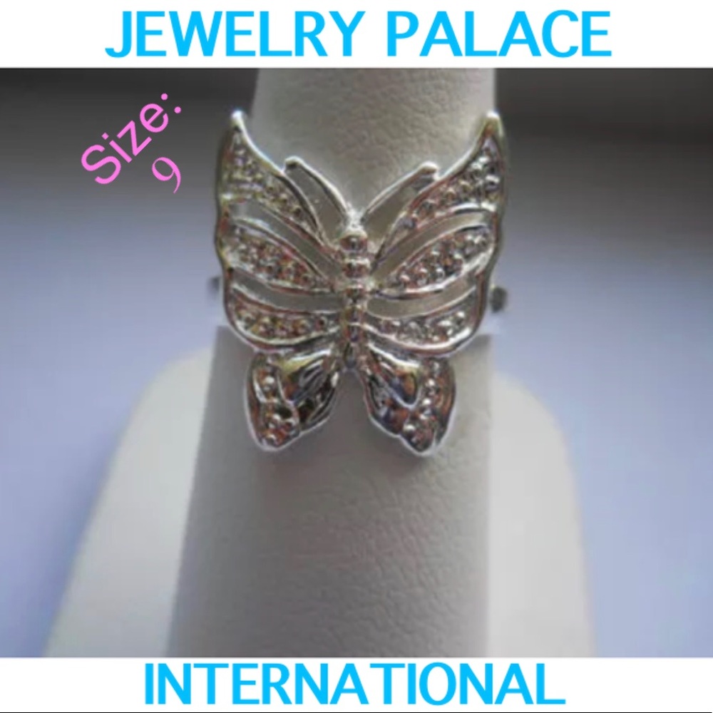 🆕 925 Silver Filigree Butterfly Women Ring.